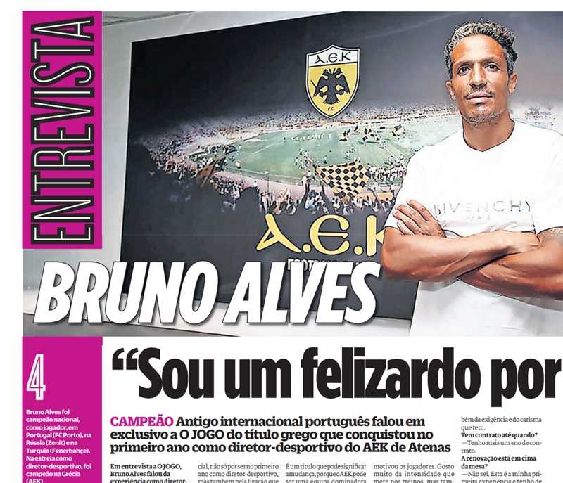 Ο Μπρούνο Άλβες για όλους και για όλα: «Θα ήθελα ως παίκτης να είχα προπονητή τον Αλμέιδα»